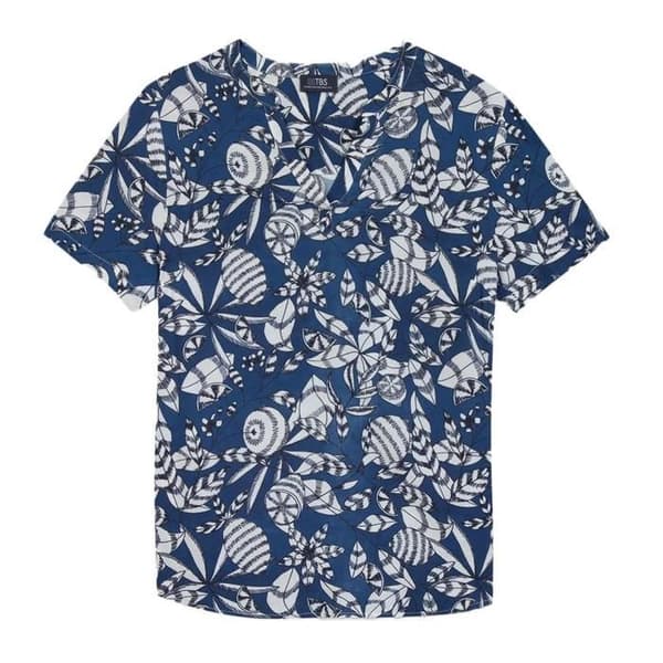 Blus Marin med Blommor Dam TBS JANIEMIS