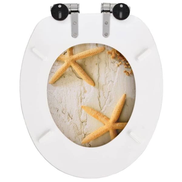 vidaXL MDF Toalettsits Soft-Close Lock Starfish 143929