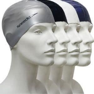 Badmössa - SPEEDO - Vanlig platt silikonkeps - Vit - Unisex - Simning