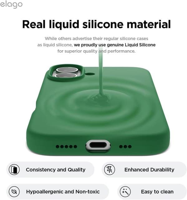 Elago Premium Silikonfodral till iPhone 16 Alpine Green