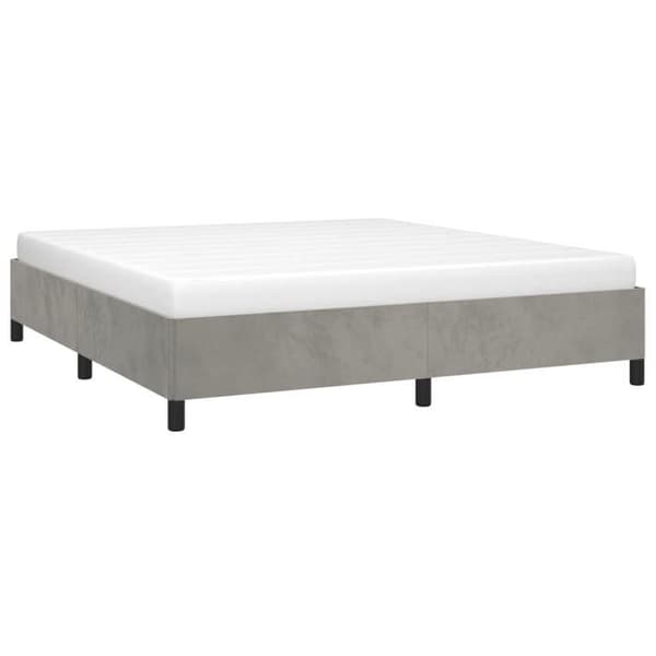 vidaXL Sängram utan madrass ljusgrå 160x200 cm sammet 347330