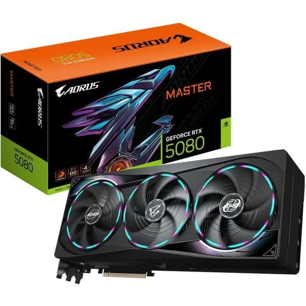 Grafikkort - GIGABYTE - AORUS GeForce RTX 5080 MASTER - 16 GB