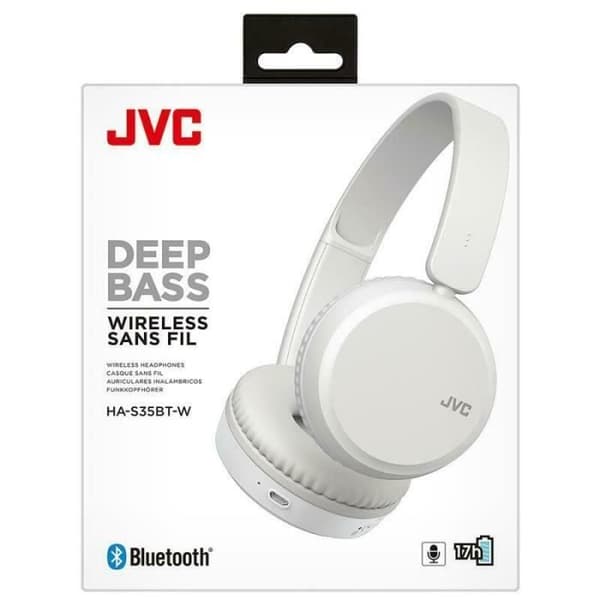 Bluetooth-hörlurar - JVC - HAS35BTWU - Över örat - Röstassistent - Vit