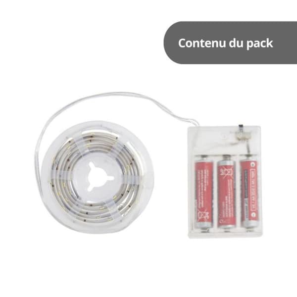 LED-ljusremsor - XANLITE - 1 meter - Neutralvitt - Batteri - Inomhus