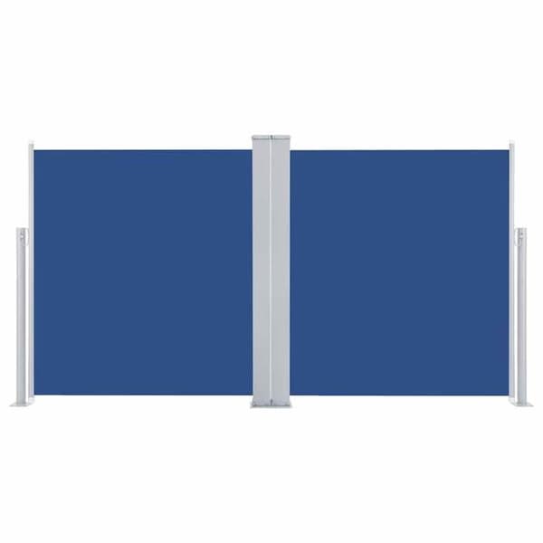 vidaXL Infällbar sidomarkis Blå 100 x 600 cm