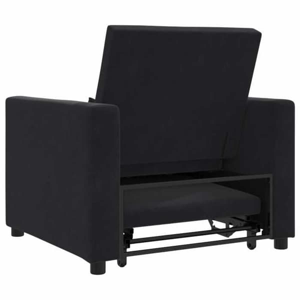 vidaXL Sängsoffa med hjul Svart Sammet 42002703