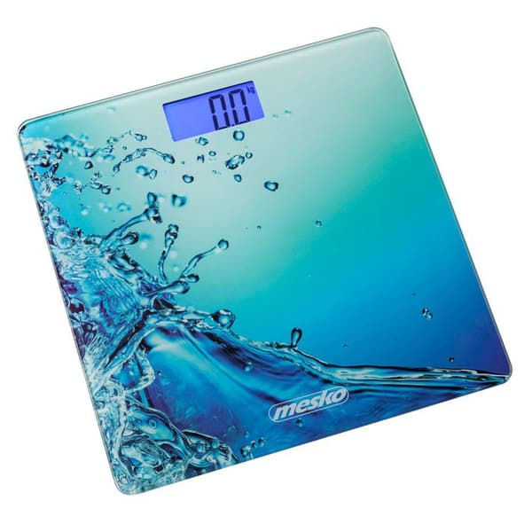 Digital högprecisionsvåg, glasdesign LCD-skärm 150Kg Mesko MS8156 Blå