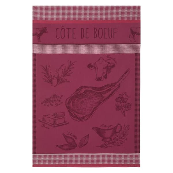 Kökhandduk - Coucke - Plommon - 50x75 cm - 100% Bomull - Jacquard