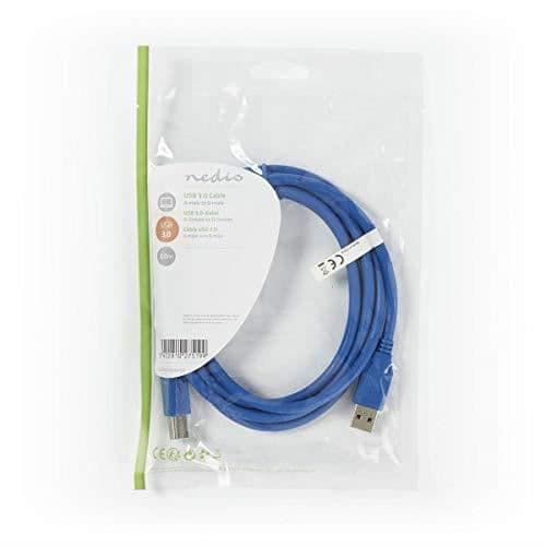 Nedis CCGP61100BU20 USB 3.0-kabel - A hane - B hane - 2,0 m - Blå