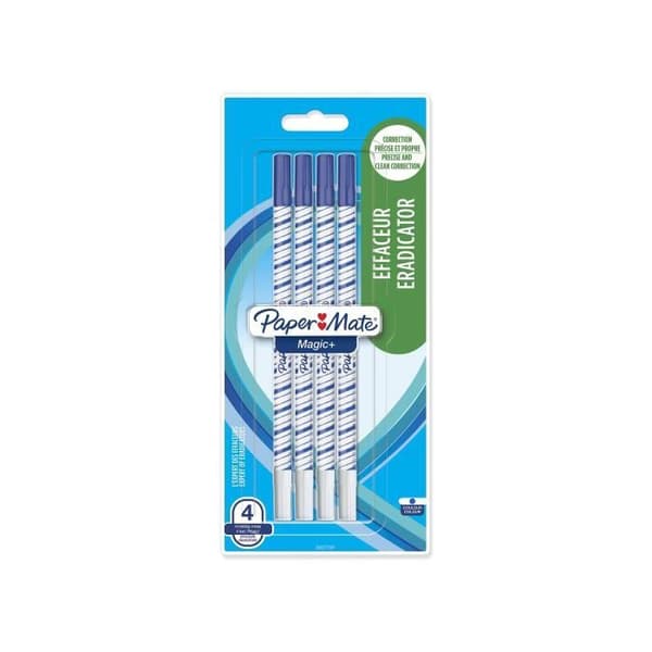 PAPER MATE av REYNOLDS 4-pack Magic+ suddgummi - Fin spets - Blå