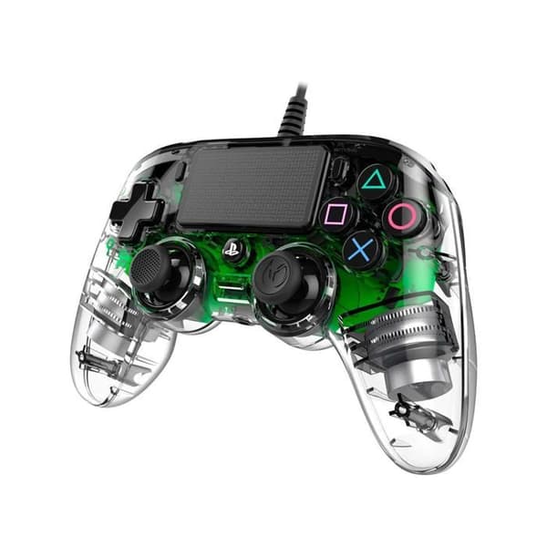 Manette filaire Compact Controller Nacon transparent grön för PS4 kompatibel med PC