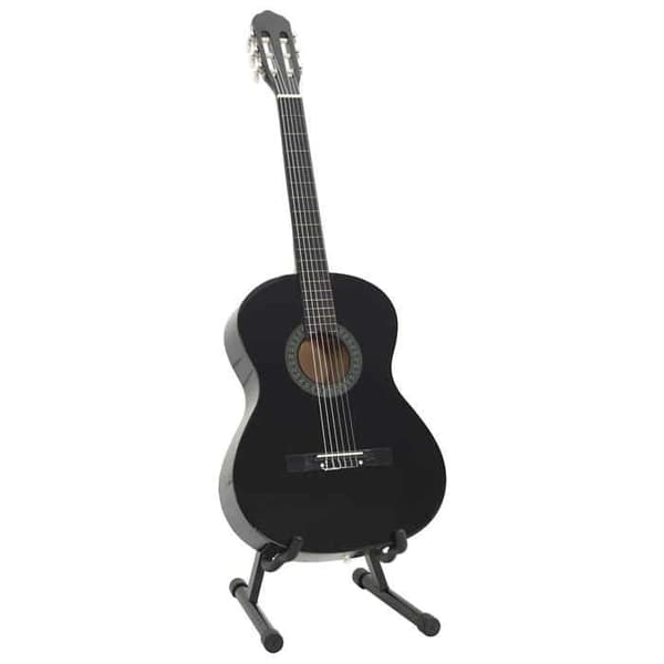 vidaXL 12 st Nybörjare klassisk gitarrset Svart 4/4 39"