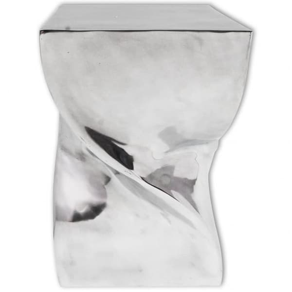 vidaXL Sidobord / Pall Twisted Shape Aluminium Silver