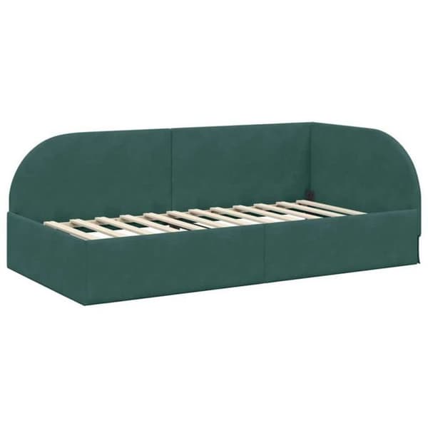 Vidaxl Sängram Vinklad Mörkgrön 80 cm x 200 cm tyg