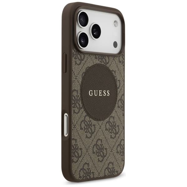 Coque Guess 4G Circle Classic Logo MagSafe för iPhone 17 Pro - Brun