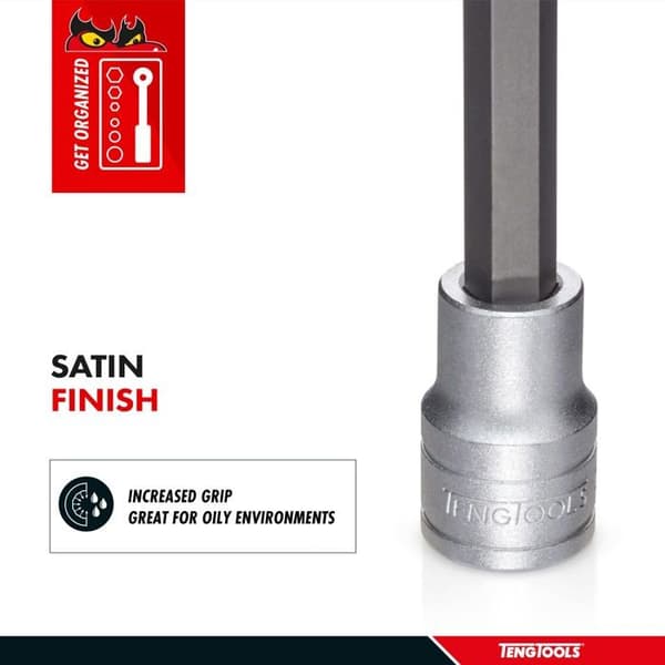 Hålhylsa hexagonal - TENG TOOLS - 117450205 - H6 - 100 mm - Stål
