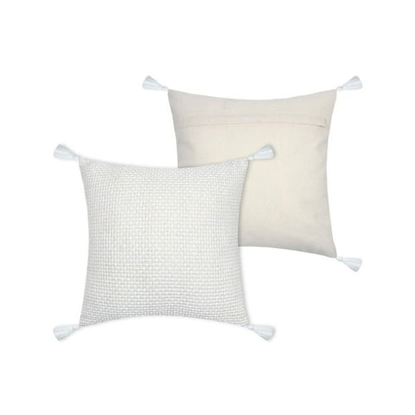 Coussin balma écru 40x40cm med pompom stof