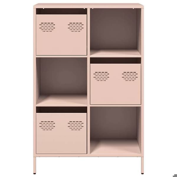 vidaXL Buffé hög rosa 68x39x103,5 cm stål 851407
