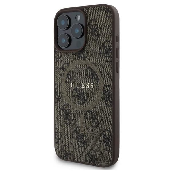 Skyddande skal för iPhone 16 Pro Max MagSafe Tryckt 4G Guess Brun