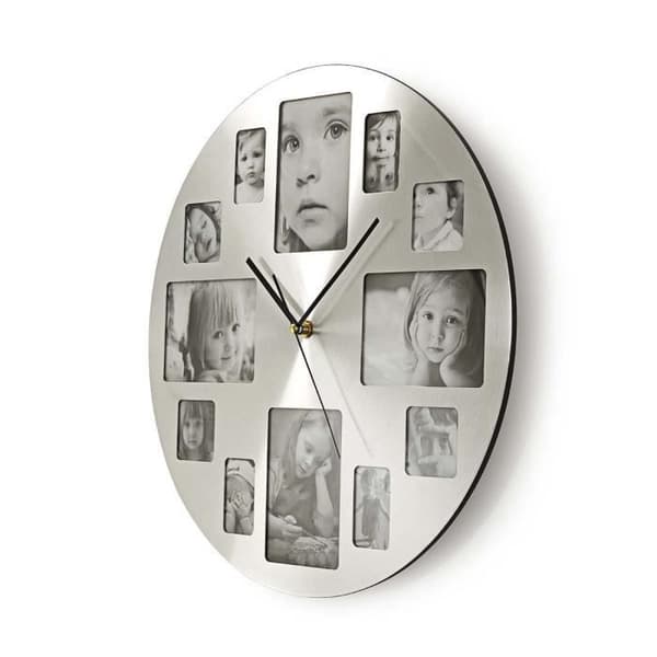 Väggklocka - Silver - 40 cm - Fotram - Modern Design - Metall