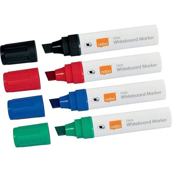 Markörer - NOBO - Jumbo assorterade - Förpackning om 4 - Biseauterad spets