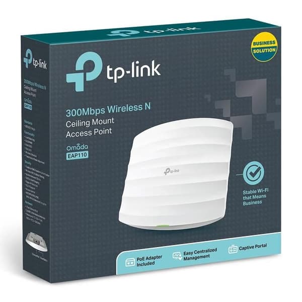 Wi-Fi-åtkomstpunkt - TP-LINK - EAP110 - 300 Mbps - PoE - Takmonterad
