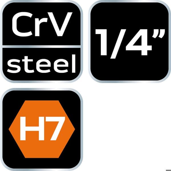 Hexagonal bit - NEO TOOLS - H7 - Längd 87 mm - Krom-vanadium stål - Såld styckvis