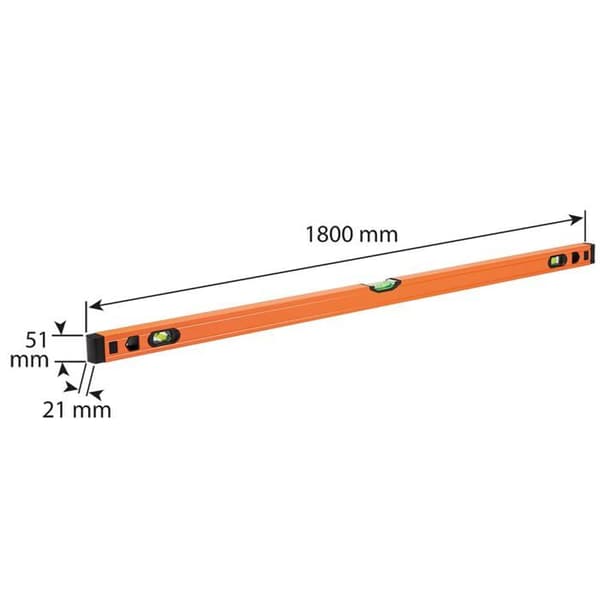 Vattenpass - Neo - S 300 - Aluminium - 180 cm - 3 flaskor