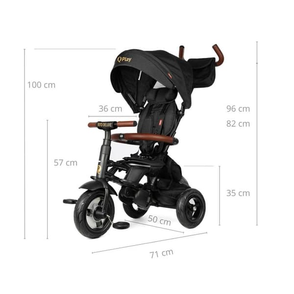 Trehjulig cykel Rito Deluxe Noir