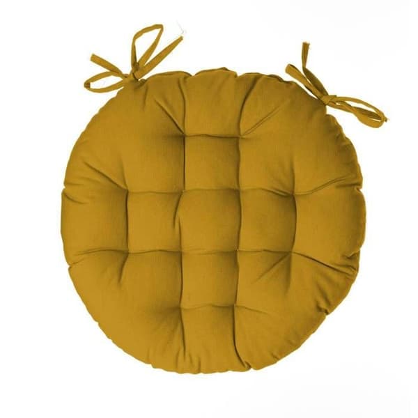 Rund gul stolskudde D38cm - Atmosphera Inredningsdesigner