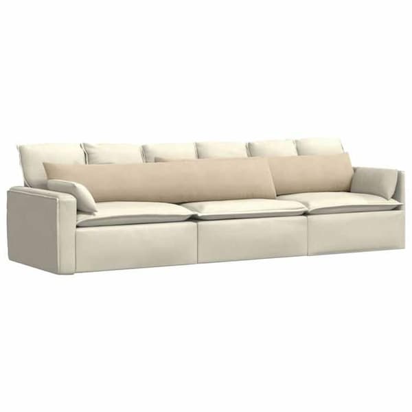 Coussin Vidaxl Soffkuddar 2 st Kräm 200 x 40 cm tyg