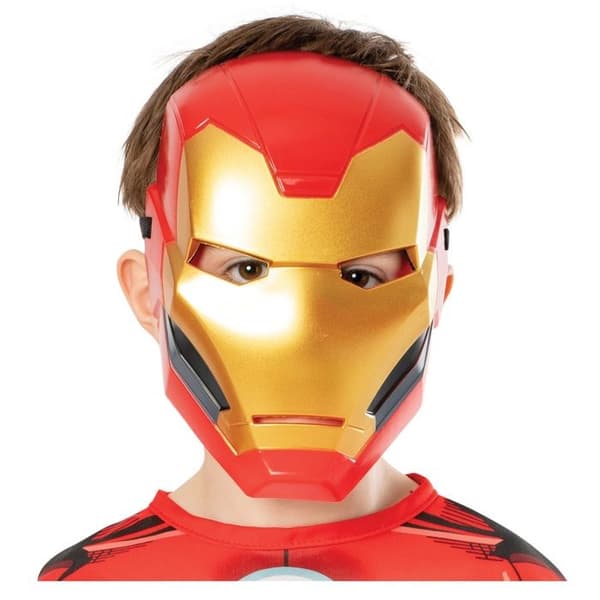 Barnkostym - MARVEL - Iron Man - 7-10 år - Kille - Röd, PVC-mask