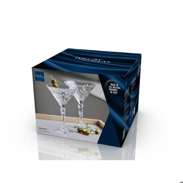 Cocktailglas - MORSØ - Melodia - Set om 4 - Transparent - Ljusreflexer