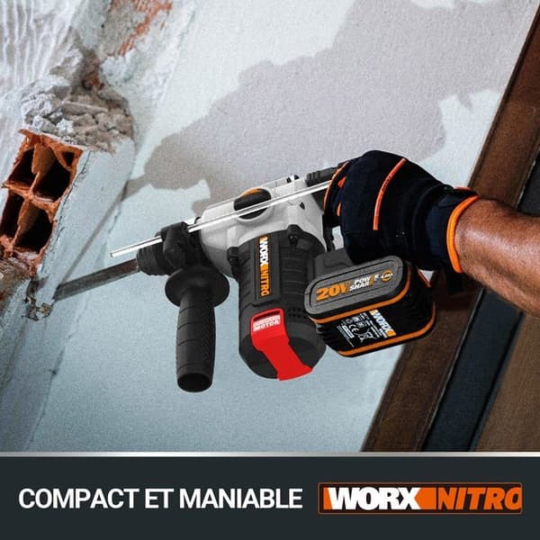Trådlös borrmaskin - WORX - WX380.9 - Borstlös - 2,2 J - SDS-Plus chuck