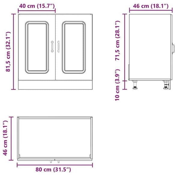 vidaXL Underskåp för diskho Kalmar vit 80x46x81,5cm ingenjörsträ 853447