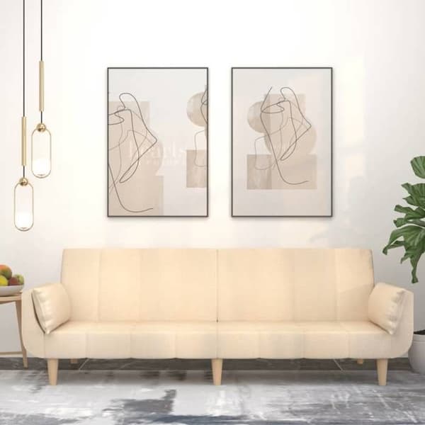 Soffa-säng - VIDAXL - 2 Platser - Grädde - Tyg - Konvertibel