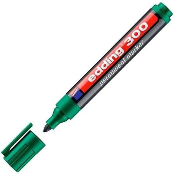 Permanent marker - EDDING - 300 - Grön - 10 Enheter - Rund spets