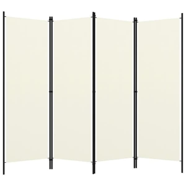 vidaXL 4-Panel Rumsavdelare Krämvit 200x180 cm