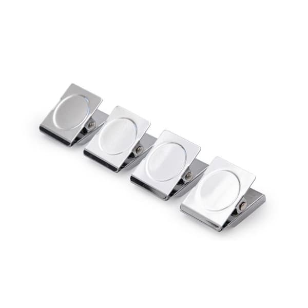 Silverfärgade magnetklipp - set med 4 magneter