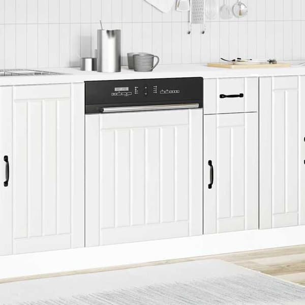 vidaXL Diskmaskinpanel Lucca vit ingenjörsträ 853897