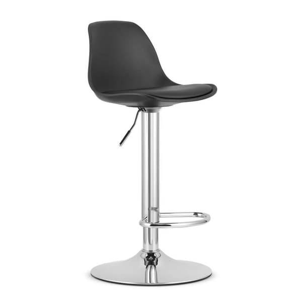 Taburett - HOGA - Svart - Förkromad bas - Höjdjusterbar - Set om 2