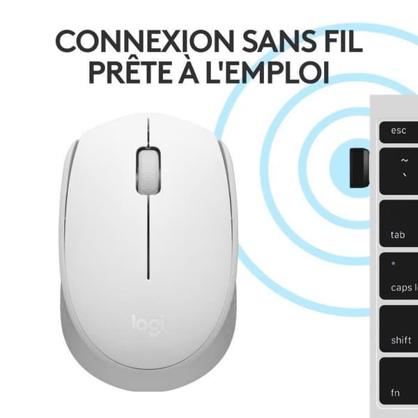 Mus - Trådlös - Logitech - M171 - Vit - Ambidextrous