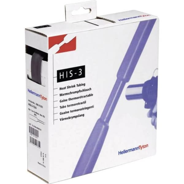 HellermannTyton 308-31800 Krympfoder utan lim svart 18 mm 6 mm Krympningsförhållande: 3:1 4 m