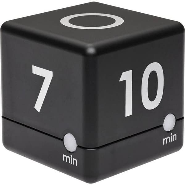 Timer - TFA DOSTMANN - Timer Cube - Svart - 4 förinställningar (3/5/7/10 min) - 60x60x60 mm