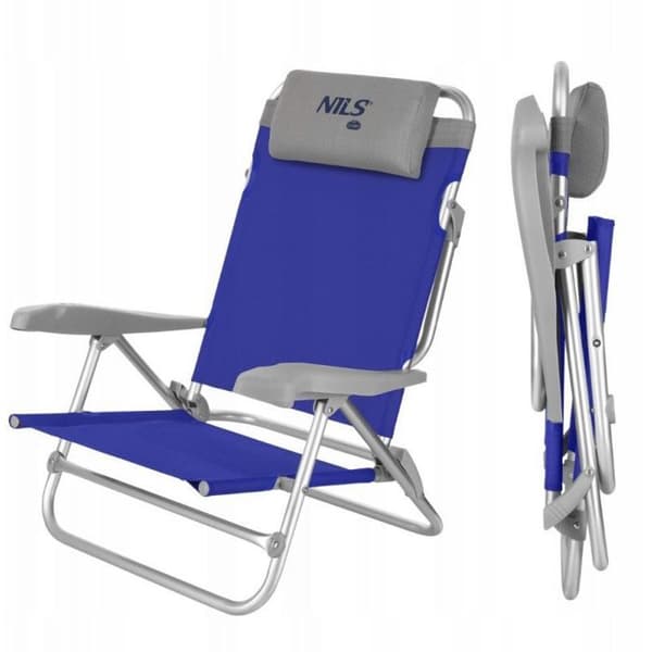 Fällbar campingstol - NILS EXTREME - NC3502 - Blå-Grå - 1 plats - 120 kg max