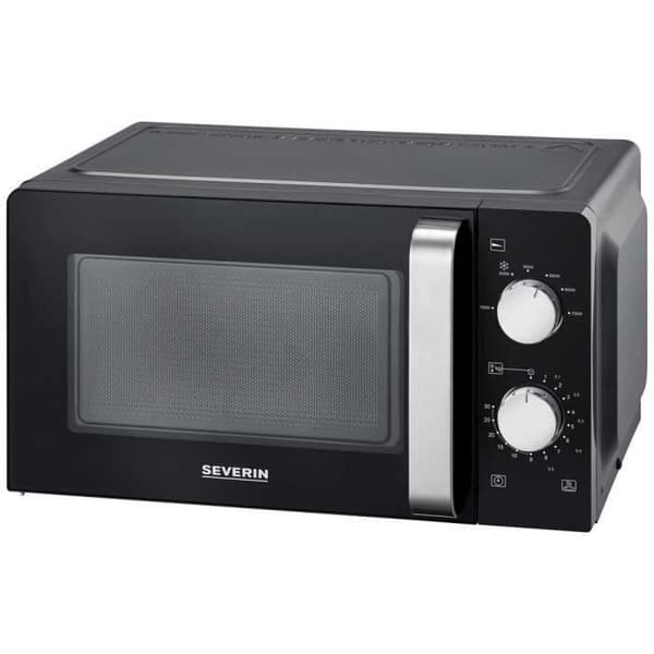 SEVERIN mikrovågsugn - 17L - 700W - svart/silver - 6 effektnivåer - 2 avfrostningsprogram