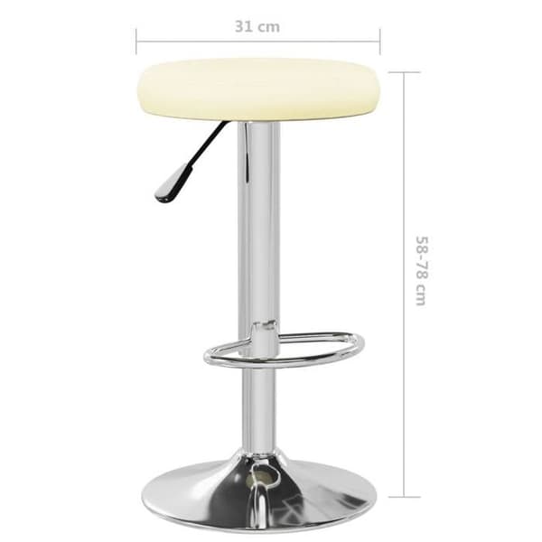 vidaXL Barstolar set om 2 crème konstläder 333101
