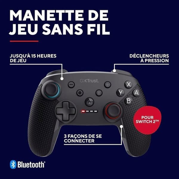 Spelkontroll - TRUST - GXT 1246 Muta - Trådlös Bluetooth - 15h batteritid - Kompatibel med Switch