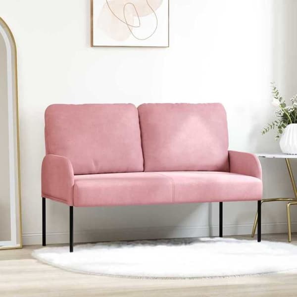 Kuddsoffor 110cm Rosa Fanér