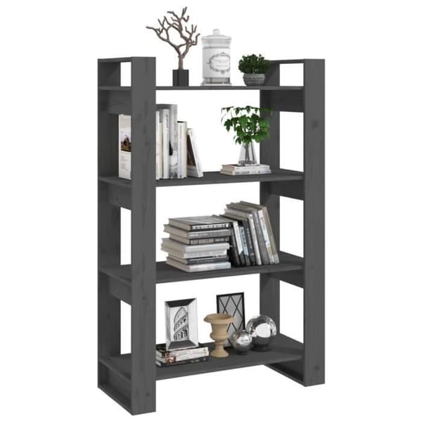 Bibliotek - Pin - 80x35x125 cm - Grå - Vardagsrums möbel - Separatorvägg